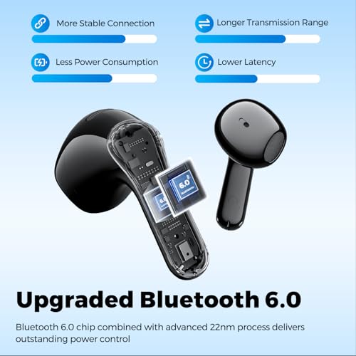 SoundPEATS Air6 HS LDAC Hi-Res Wireless Earbuds, Bluetooth 6.0, 13mm Driver - color: Black