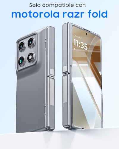 GooseBox for Motorola Razr Fold Case 2026 Phone Case Built-in Screen Protector & Hinge Protection & Hidden Kickstand Razr Fold Case with Full Body Shockproof Protective Phone Case Gray - color: Gray