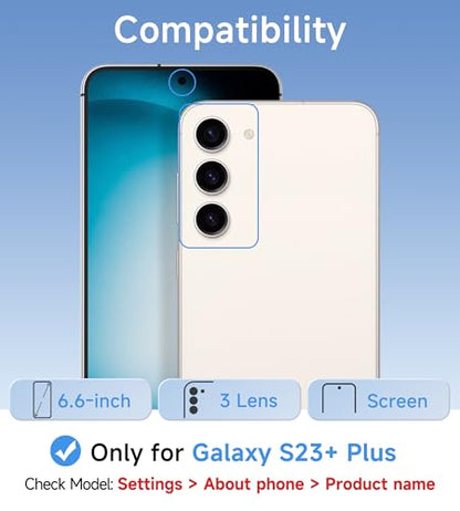 USLAI Case for Samsung Galaxy S23+ Plus 5G, Anti-Yellowing, Crystal Clear Back, Shockproof & Military‑Grade Drop Protection - Transparent - color: Clear, size: Galaxy S23 Plus