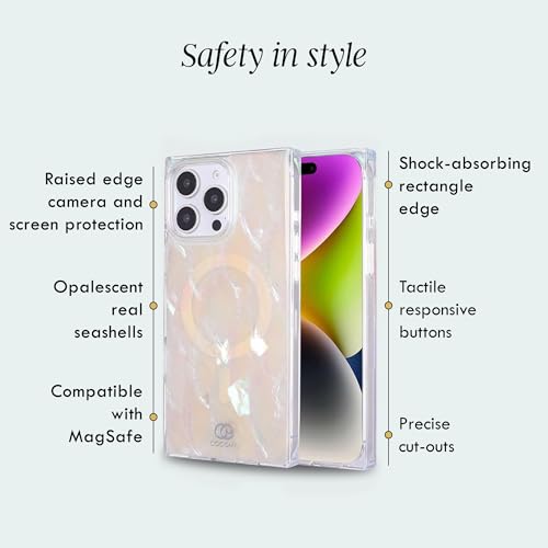 COCOMII Rectangle for iPhone 15 Case, Natural Real Mother of Pearl | Compatible with MagSafe Wireless Charging, Shockproof 10ft Drop Protection, Camera & Screen Protection, Premium Glossy Finish - color: Natural Real Mother of Pearl, size: iPhone 15 (6.1"
