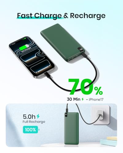 A ADDTOP Power Bank 20000mAh PD 22.5W Fast Charging Portable Charger - color: Green
