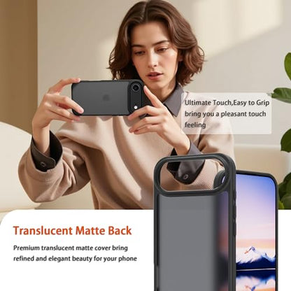 for iPhone 17 air Case Translucent Matte Phone Cover, [10 FT Military Grade Drop Protection] Slim Durable Shockproof Protective Bumper (Black, iPhone 17 air) - color: Black, size: iPhone 17 Air