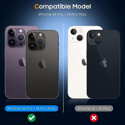 UniqueMe 3 Pack for iPhone 14 Pro Max/14 Pro Camera Lens Protector-Clear
