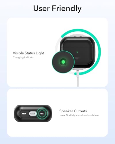 ESR for AirPods 5/4 Case (2026/2024), Compatible with MagSafe, Black - color: Black, size: AirPods 5&4 Case