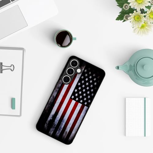 Compatible with Samsung Galaxy S24 Fe Case American Flag Pattern | Anti-Scratch Hard PC Back, Non-Slip Soft TPU Sides, Shockproof Protection Cover - color: American Flag