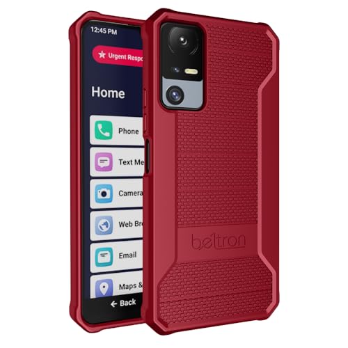 BELTRON Phone Case for Jitterbug Smart 4, Slim Industrial Strength Protective Grip Case with Reinforced Technology for TCL 40XL / Lively Jitterbug Smart4 (Red) - color: Red