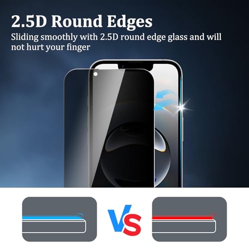 2 Pack Privacy Screen Protector for iPhone 17e/16e/14/13/13 Pro - size: 17e/16e/14/13/13 Pro