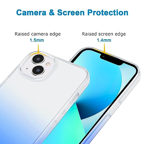 JJGoo Compatible with iPhone 13 Case Clear Soft Transparent Shockproof Protective Slim Thin Bumper Phone Cover, Gradient Blue - color: Gradient Blue