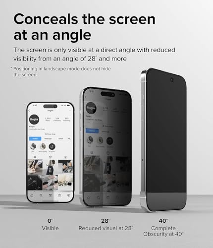 Ringke for iPhone 15 Pro Screen Protector [Privacy Glass] - size: iPhone 15 Pro