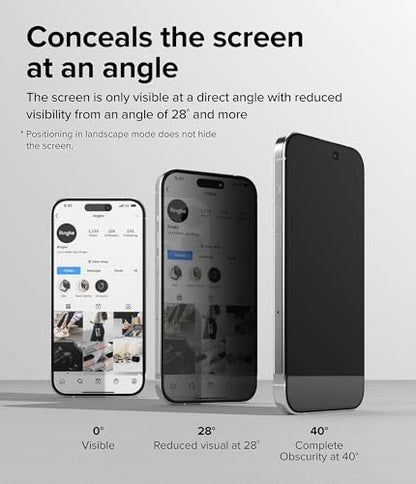 Ringke for iPhone 15 Pro Screen Protector [Privacy Glass] - size: iPhone 15 Pro