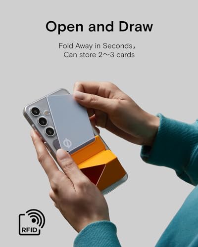 MOFT Phone Stand, Adhesive Card Holder Fits 2-3 Cards, Slim & Portable Leather Phone Wallet, 2 Viewing Angles, RFID Blocking, Compatible with iPhone, Galaxy and Most Smartphones- Sunrise - color: Sunrise