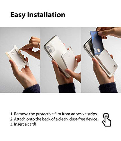 Ringke Slot Card Holder for Phone Case, Business Card Holder for Back of Phone, ID Credit Card Holder Stick on for Women Men, Phone Wallet Compatible with iPhone, Galaxy, and Pixel - Black - color: Black
