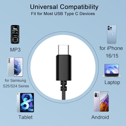 USB C Headphones Wired Earbuds for iPhone 18 Pro Max 17/Samsung S26 - color: Purple