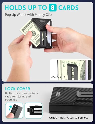 Ridge Wallets for Men,Magsafe Wallet with money clip,Pop up wallet | Magnetic Wallet for iPhone 17/16/15/14/13 Series,Phone wallet Holds 8 Cards & Bills,Ridge Wallet for Fathers day gift ideas - color: Black-02
