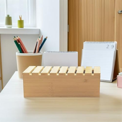 UKCOCO Wooden Desk Organizer Box with Phone Holder for Office Use