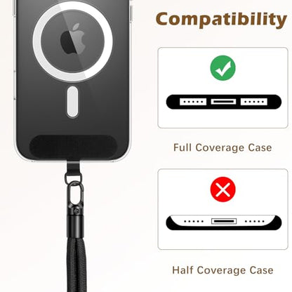 MoKo Phone Wrist Strap Anti-theft, Adjustable Phone Wrist Lanyard - color: Black+camel