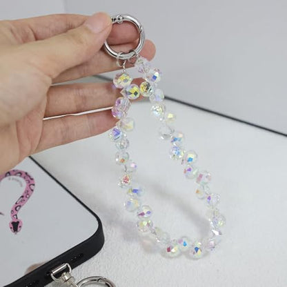 2-Pack Crystal Beaded Phone Lanyard Set, Detachable Wrist Strap Keychain for iPhone Samsung AirPods, Fashion Phone Accessories for Women - color: N2