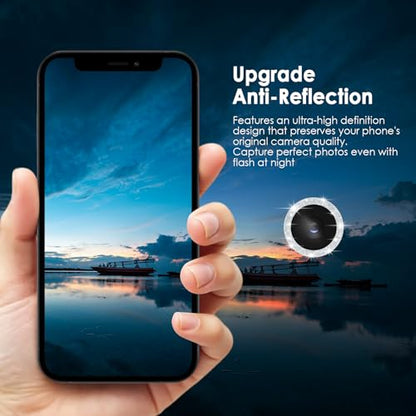 TENOC Camera Lens Protector for iPhone 16e & 17e, Silver Glitter - size: iPhone 16e/17e