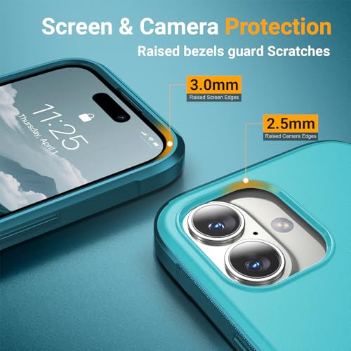 jaroco Magnetic for iPhone 16 Case Heavy Duty Rugged Dual-Layer Teal - color: Teal, size: iPhone 16
