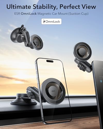ESR OmniLock for MagSafe Car Mount, for iPhone 18 Pro Max/Duo/17-12,Samsung