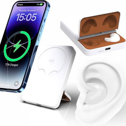 3-in-1 Magnetic Wireless Power Bank 5000mAh, White - color: white