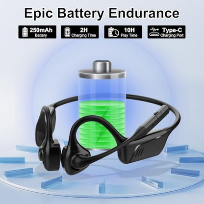 Open-Ear Bluetooth Wireless Trucker Headset with Microphone - color: Black