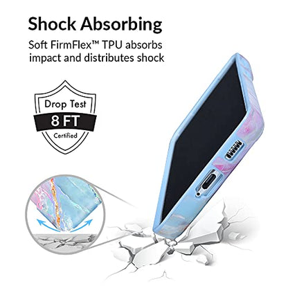 VELVET CAVIAR Compatible with Samsung Galaxy S21 Ultra Case Marble [8ft Drop Tested] w/Microfiber Lining - Cute Protective Phone Cases for Women (Holographic Pink Blue)