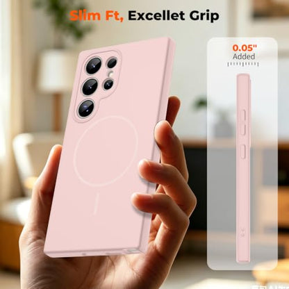 zapica Magnetic for Samsung Galaxy S24 Ultra Case, Pale Pink - color: Pale Pink, size: Samsung Galaxy S24 Ultra 6.8''