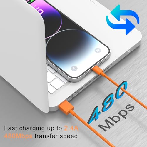 iPhone Charger Lightning Cable [Apple MFi Certified] Long Nylon Braided USB Fast Charging Phone Charger Cord for iPhone 14 Pro/13 mini/13/12/11 Pro MAX/XR/XS/8/7/Plus/6S/SE/iPad