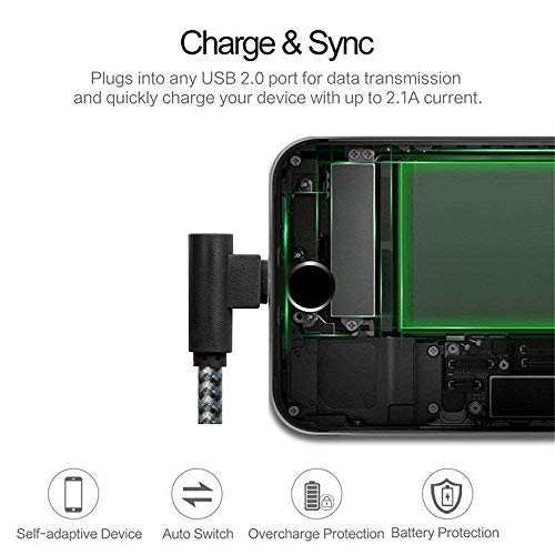3Pack 10FT [The Most Durable Cable] 90 Degree Charging Cable for iPhone 14