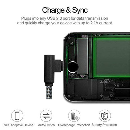 3Pack 10FT [The Most Durable Cable] 90 Degree Charging Cable for iPhone 14