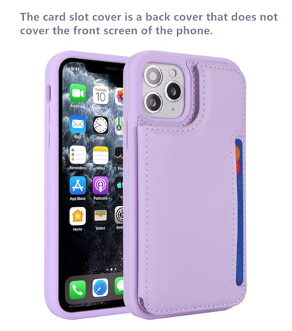 iCoverCase Compatible with iPhone 11 Pro Phone Case with Card Holder, Wallet Case for Women Men RFID Blocking PU Leather Protective Case 5.8 Inch (Light Purple) - color: Light Purple
