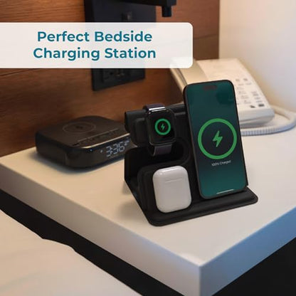 BLACK+DECKER 3 in 1 Charging Station for Apple Multiple Devices, (Black) - color: Black