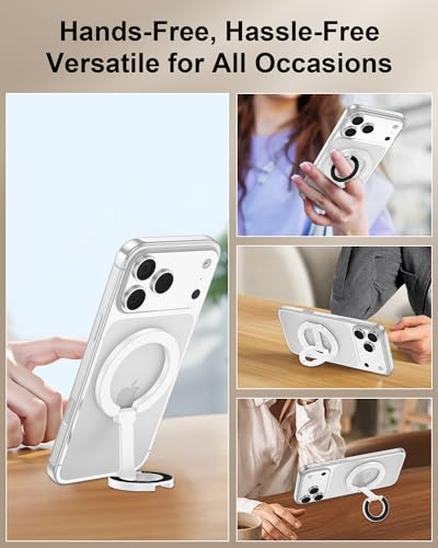 Magnetic Phone Ring Holder for iPhone 17 Pro Max/17Pro/Air/17/16 Pro/15/14 - color: White
