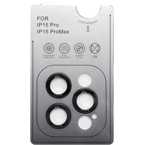 TENOC Camera Lens Protector for iPhone 15 Pro & 15 Pro Max, Black - color: Black