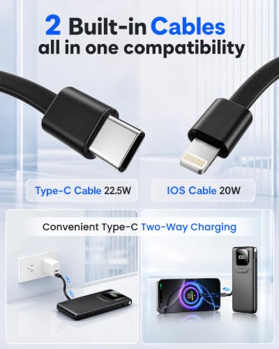 Portable Charger 10000mAh 22.5W Fast Charging Power Bank - color: Black, size: 10000Mah
