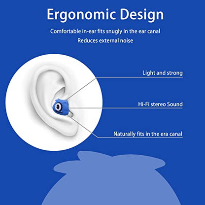 Kids Earbuds with Storage Case for Back to School, Earbuds for Kids - color: Blue