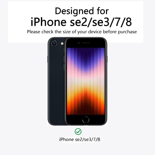 for iPhone SE 3rd & 2nd Gen & 8/7 Case [Compatible with Magsafe] Translucent Matte Phone Cover, [10 FT Military Grade Drop Protection] Slim Durable (Black Magnetic, iPhone SE2/SE3/8/7) - color: Black Magnetic, size: iPhone SE2/SE3/8/7