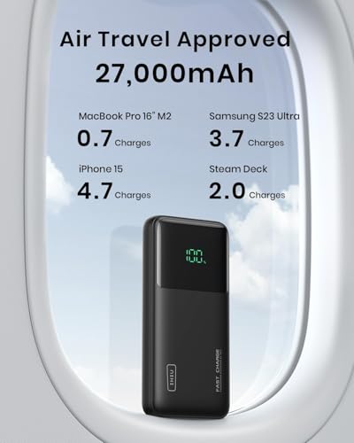 INIU Laptop Power Bank, Compact 27000mAh 140W Fast Charging Battery Pack
