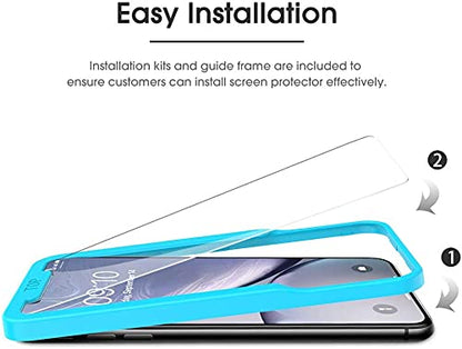 OMOTON 3 Pack Designed for iPhone 11 and iPhone XR Screen Protector (6.1"), Enhanced Tempered Glass Protection, Case Friendly Anti Scratch Bubble Free Ultra Resistant - size: iPhone 11/XR