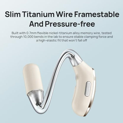 mibro OpenEar Pro Open Ear Earbuds with Mic, Lightweight Bluetooth, White - color: White