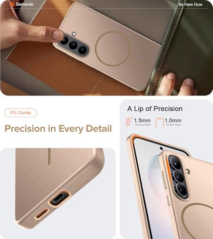 Ultra Thin Case for Samsung Galaxy S26, Silky Touch Anti-Fingerprint, Slim Hard PC Matte Cover Compatible with Mag-Safe Anti-Scratch Shockproof Protective Cases for Samsung S26 5G (Gold) - color: Gold