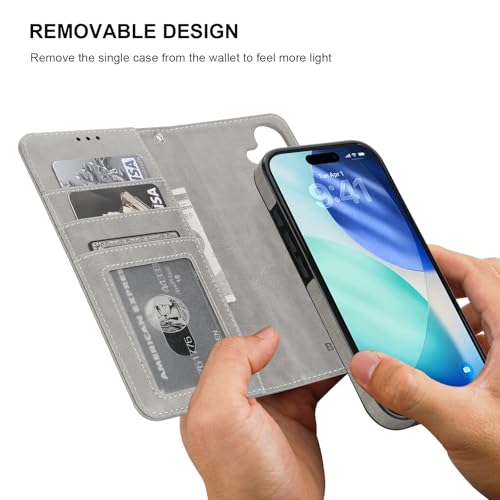 Bocasal for MagSafe Wallet Case Card Holder for iPhone 17, Grey - color: Gray for MagSafe