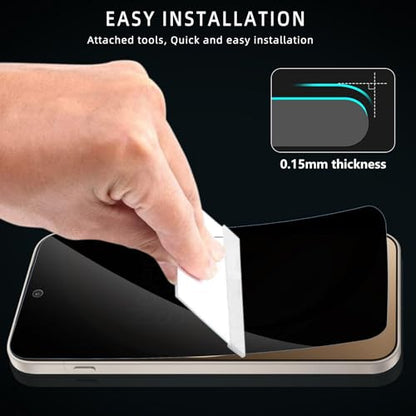 Privacy Screen Protector for One Plus 15, Flexible TPU Protective Film [2+2 Pack] Camera Lens Protector [3D Full Coverage] [Anti-Spy] [Scratch-Resistant] for Oneplus 15 - size: OnePlus 15