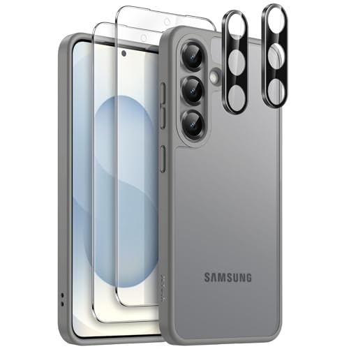 JETech 5 in 1 Matte Case for Samsung Galaxy S25, Silver Shadow - color: Silver Shadow, size: S25