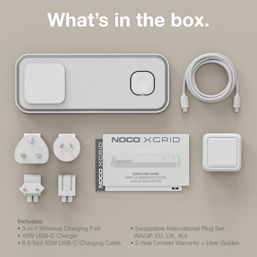 NOCO XGrid XDP3 3-in-1 Wireless Charging Station - iPhone, Watch & AirPods