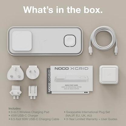 NOCO XGrid XDP3 3-in-1 Wireless Charging Station - iPhone, Watch & AirPods
