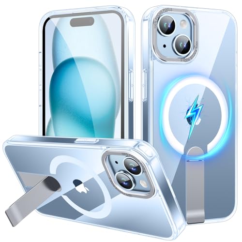 Magnetic for iPhone 15 Plus Case/iPhone 14 Plus Clear Case, Compatible with MagSafe for iPhone 15 Plus Case, Adjustable Invisible Stand, Slim & Clear Case for iPhone 15 Plus/14 Plus, Clear - color: Clear, size: iPhone 14 Plus/15 Plus 6.7"
