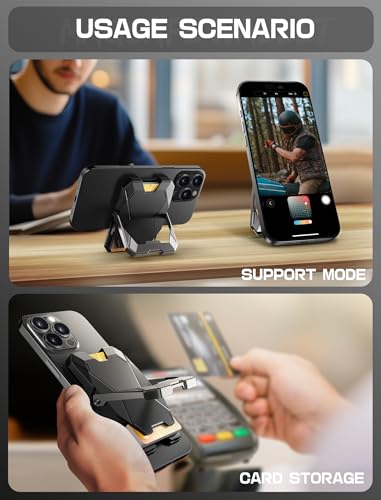 i-Blason for MagSafe Wallet with Stand & RFID Blocking, 6-Card Holder Black - color: Black, size: Only Wallet