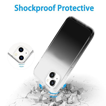 JJGoo Compatible with iPhone 13 Case Clear Soft Transparent Shockproof Protective Slim Thin Bumper Phone Cover, Gradient Black - color: Gradient Black